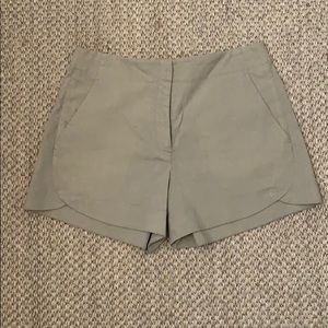 Theory khaki linen shorts
